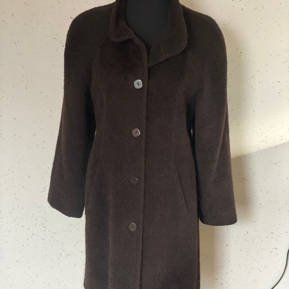 Vintage Alpaca Oversized black Wool coat - size 6 - Marshall Fields - Picture 13 of 16